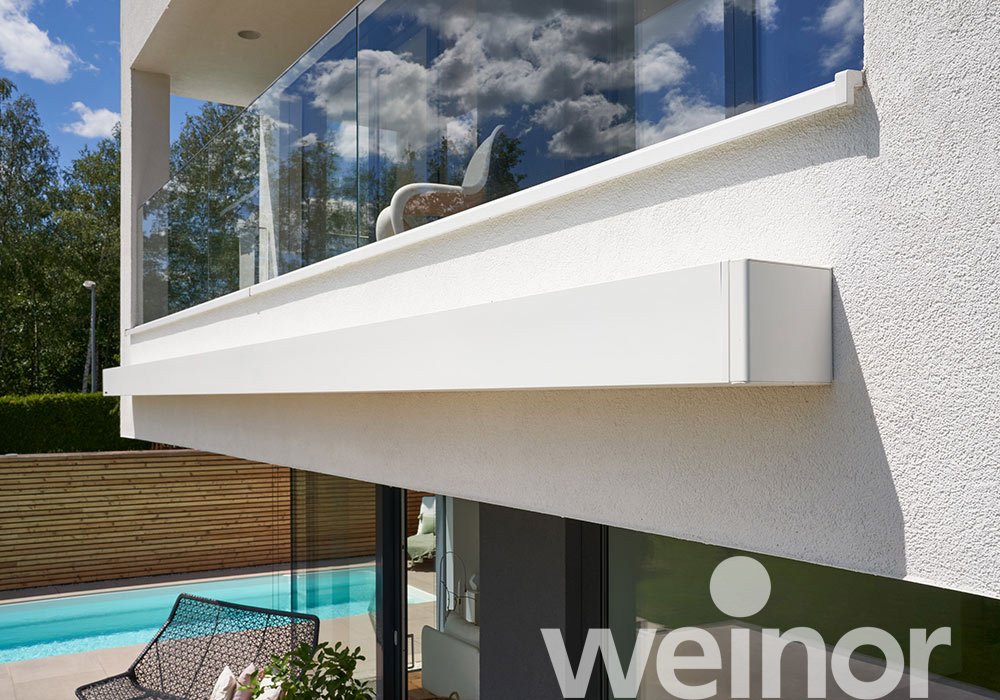 Chemnitz : Store de terrasse weinor Kubata sur une maison d'architecte 