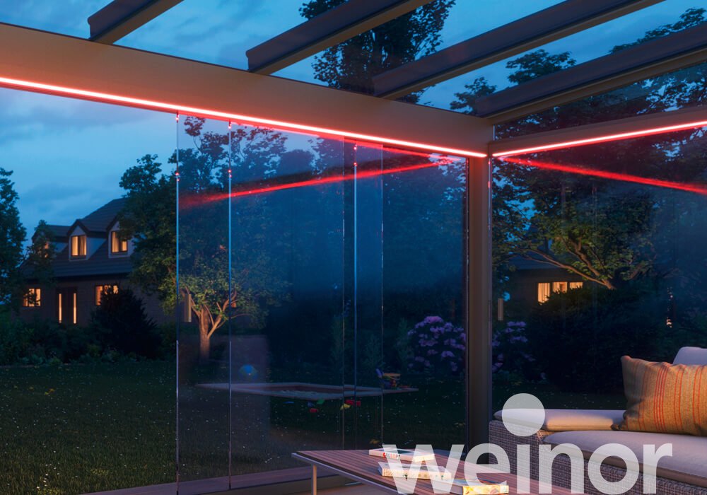 w17 easy La paroi coulissante en verre mit LED Beleuchtung