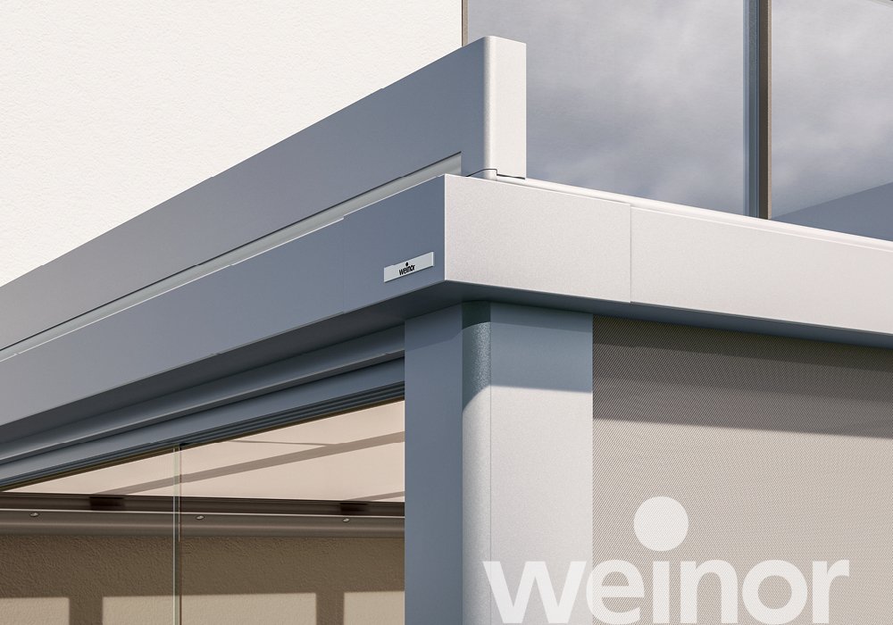 Toit de terrasse cubique en verre weinor Terrazza Pure VertiPlus avec VertiPlus, Gros plan