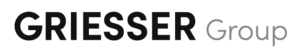 Logotype de la Griesser Group, texte en noir et gris sur fond transparent.
