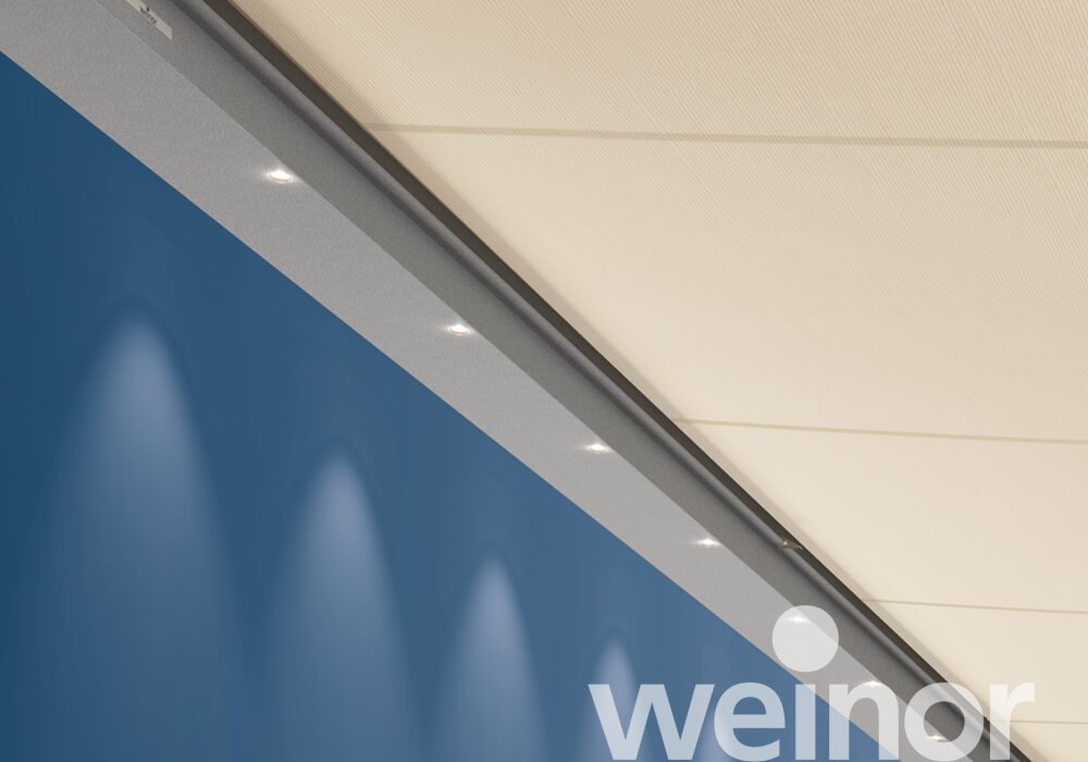 Store de véranda weinor Sottezza avec spots LED, Gros plan