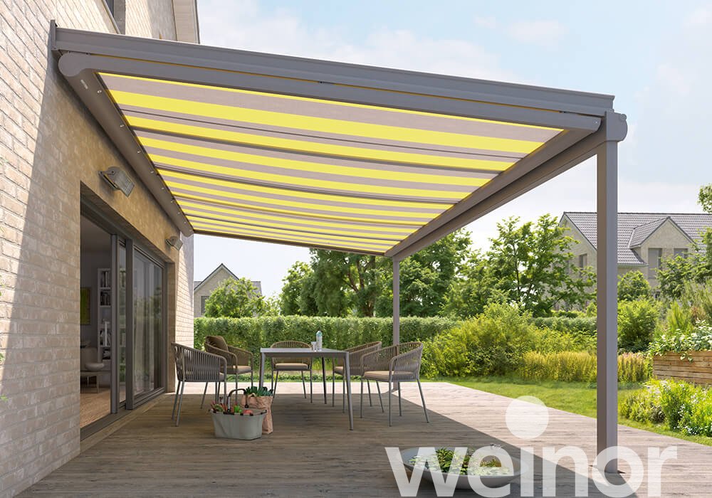 Store de véranda weinor Sottezza avec spots LED