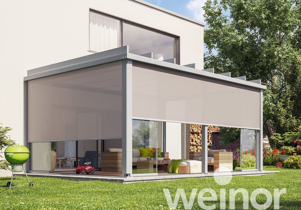 Toit de terrasse cubique en verre weinor Terrazza Pure VertiPlus avec VertiPlus