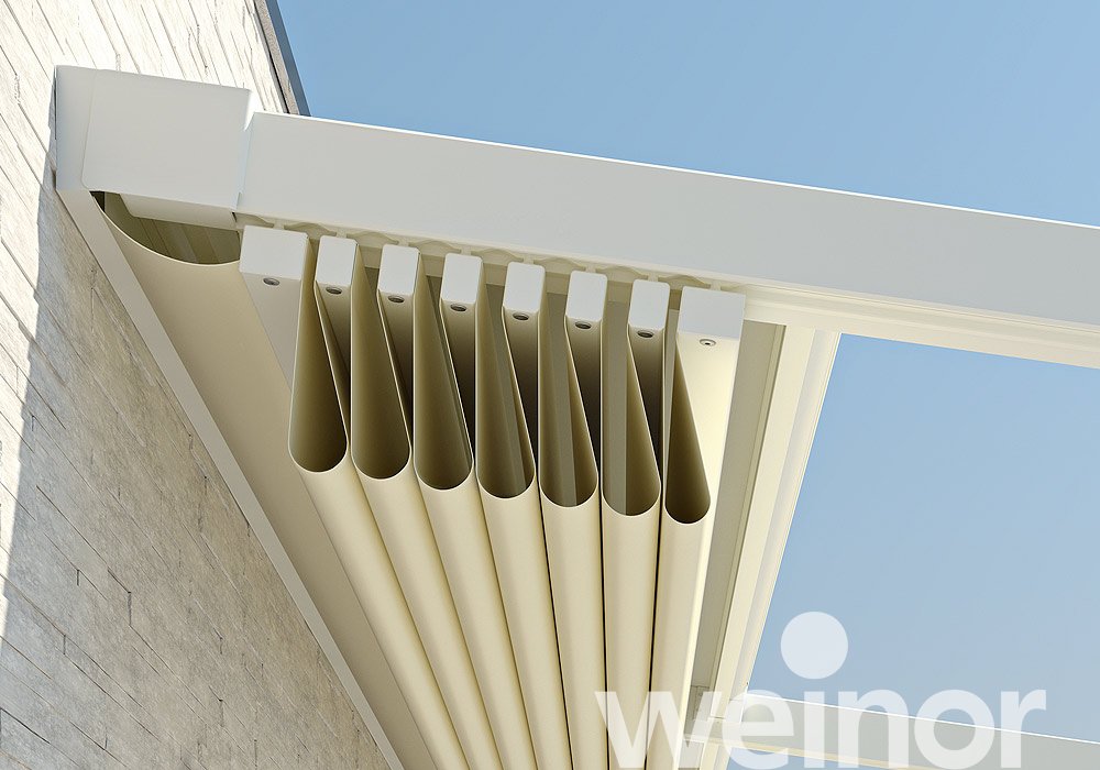 Store pergola weinor PergoTex II Fonctionnement au mur