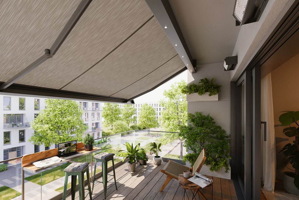 Terrasse avec une surbrillance grise et des structures de bois, entourée de verdure. Terrasse avec une surbrillance grise et des structures de bois, entourée de verdure.