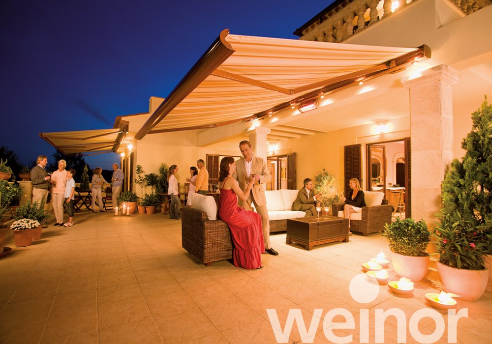 Store weinor Opal Design II avec barre luminaire LED