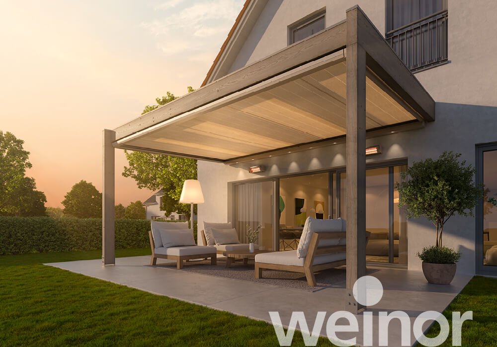 Store de véranda weinor Sottezza avec spots LED