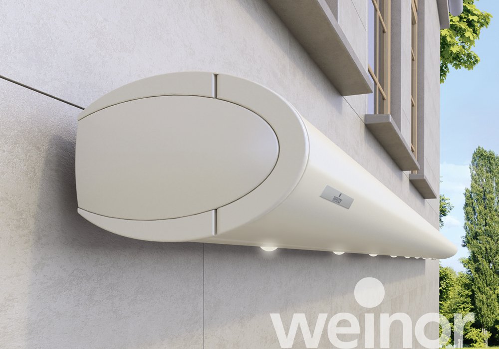 Store weinor Opal Design II avec barre luminaire LED