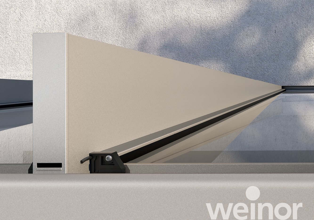 Toit de terrasse cubique en verre weinor Terrazza Pure Gros plan