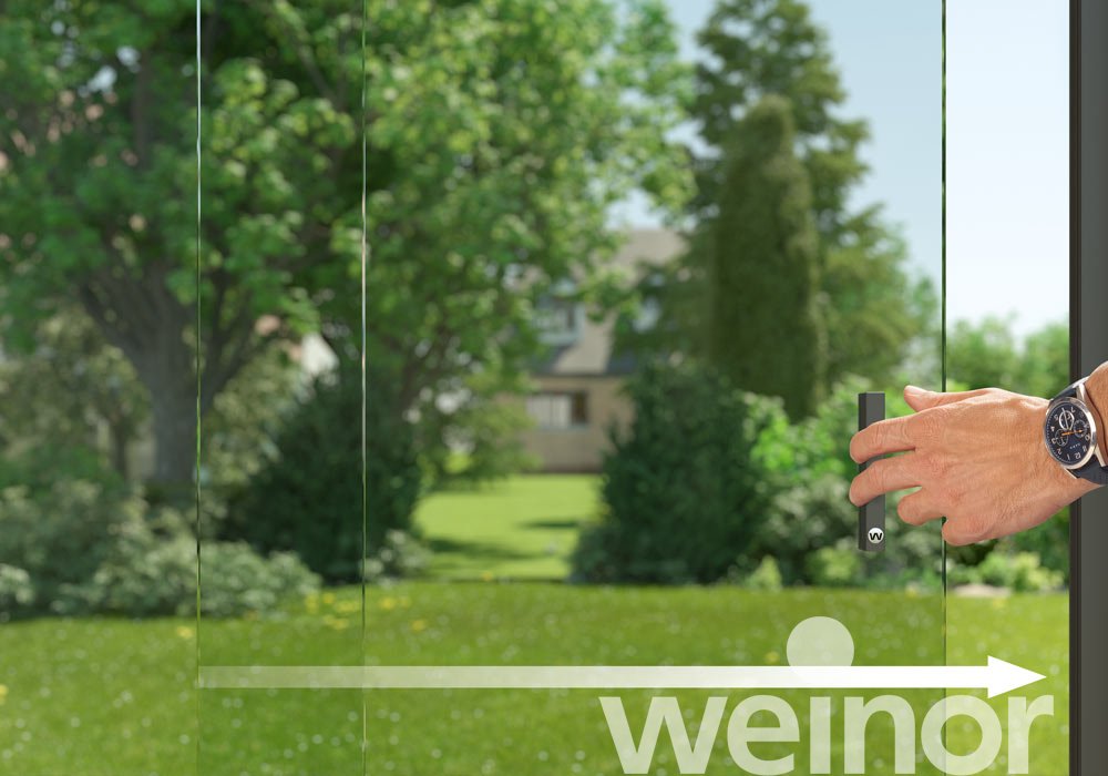 w17 easy La paroi coulissante en verre Close Up