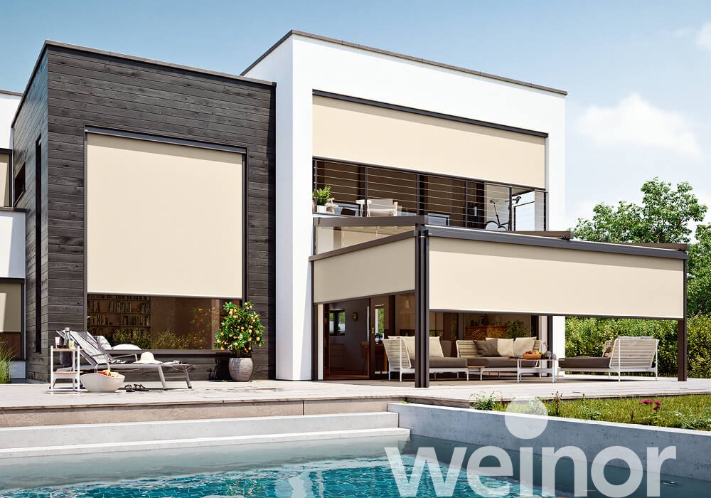 VertiTex II - Store vertical weinor Sur le toit de terrasse