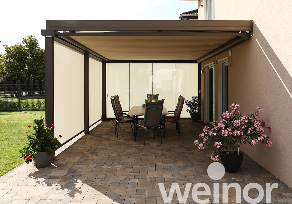 Toit de terrasse cubique en verre weinor Terrazza Pure