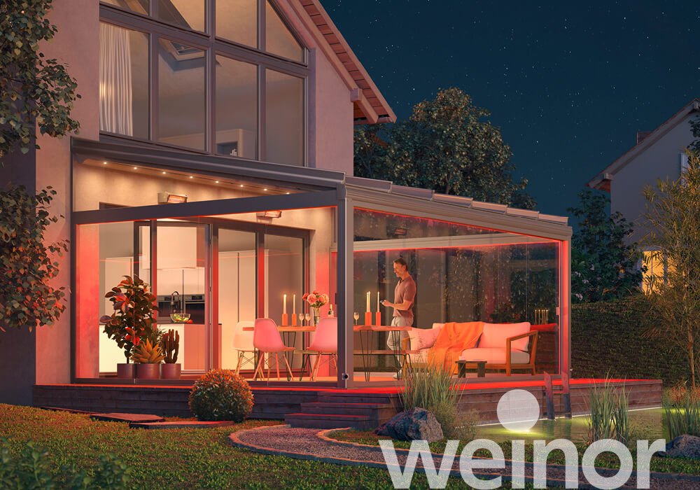 w17 easy La paroi coulissante en verre mit LED Beleuchtung