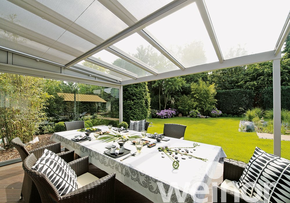Toit de terrasse en verre weinor Terrazza Originale avec Sottezza