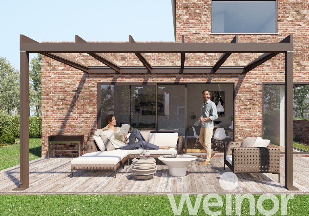 Toit de terrasse cubique en verre weinor Terrazza Pure
