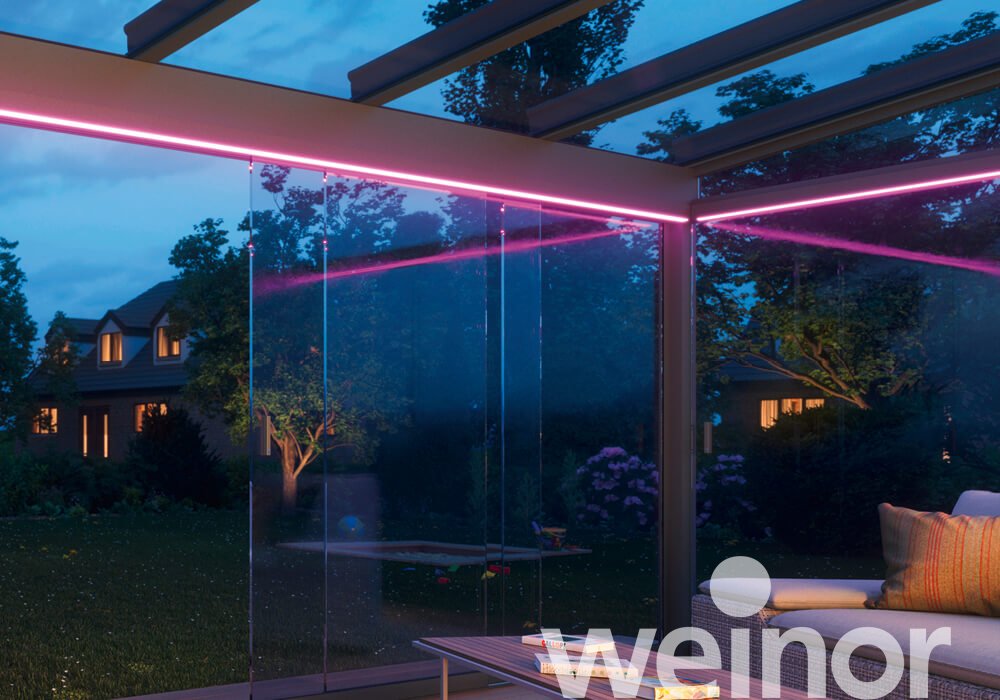 w17 easy La paroi coulissante en verre mit LED Beleuchtung