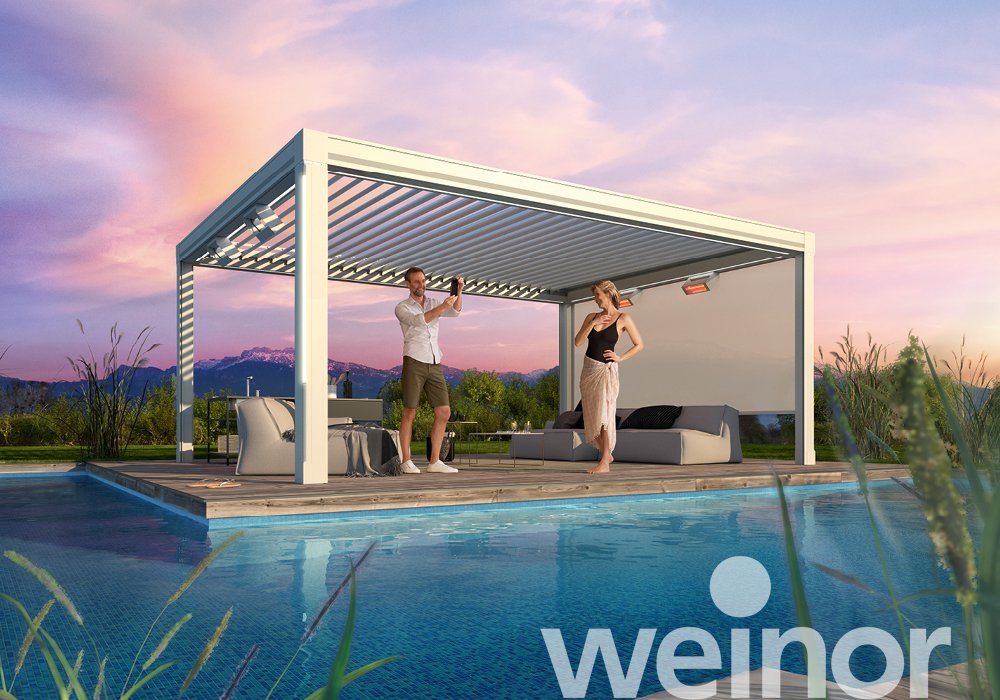 Artares - La pergola bioclimatique avec éclairage LED, avec système d’ombrage vertical