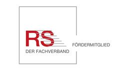 Logo avec les lettres RS en rouge et noir, accompagné du texte "FÖRDERMITGLIED" en gris. Logo avec les lettres RS en rouge et noir, accompagné du texte "FÖRDERMITGLIED" en gris.