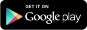 Logo du Google Play avec un fond noir et un texte blanc.